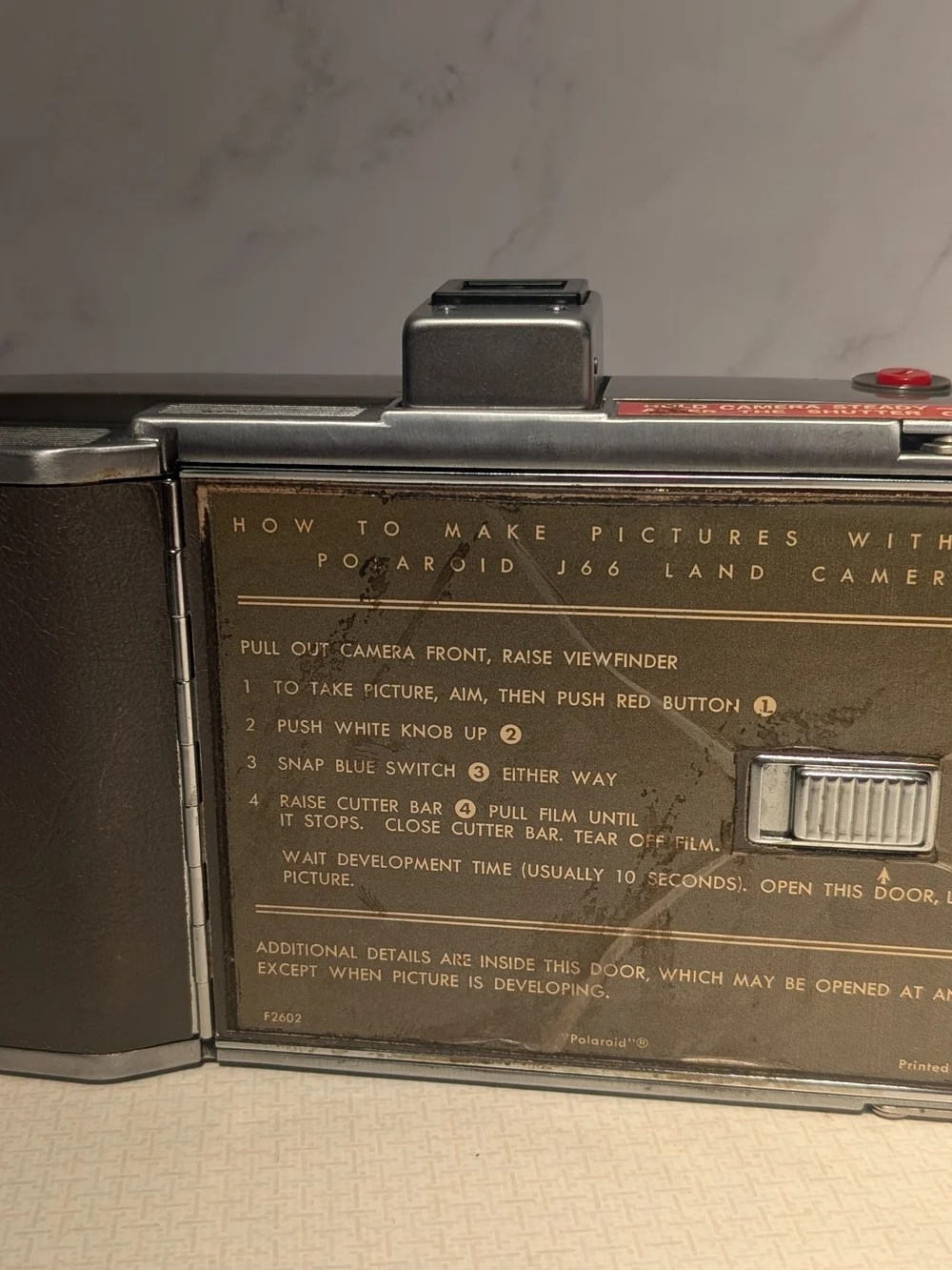 Vintage Polaroid Model J66 Land Camera With Leather Case UNTESTED AS IS